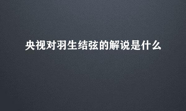 央视对羽生结弦的解说是什么