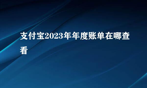 支付宝2023年年度账单在哪查看