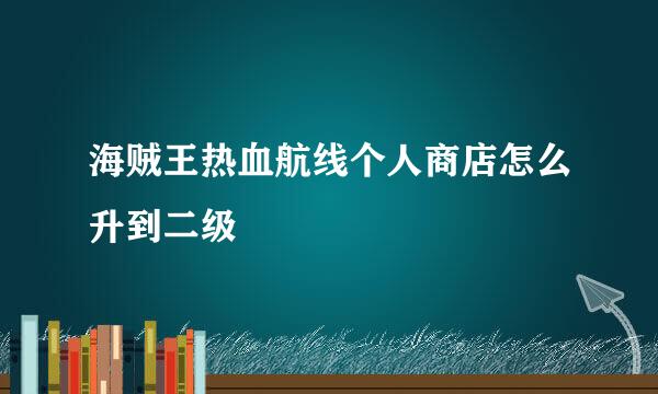 海贼王热血航线个人商店怎么升到二级