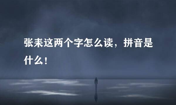 张耒这两个字怎么读，拼音是什么！
