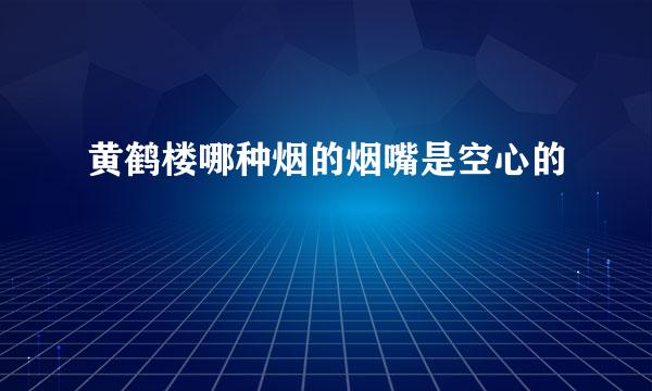 黄鹤楼哪种烟的烟嘴是空心的