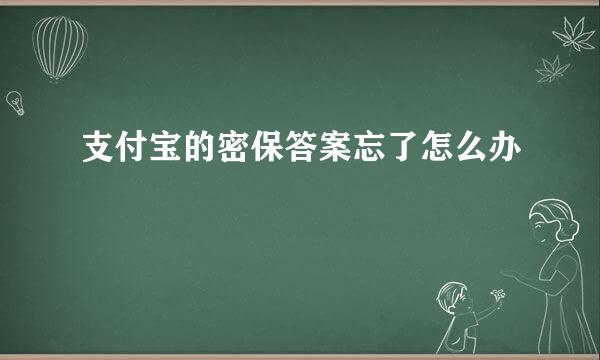 支付宝的密保答案忘了怎么办