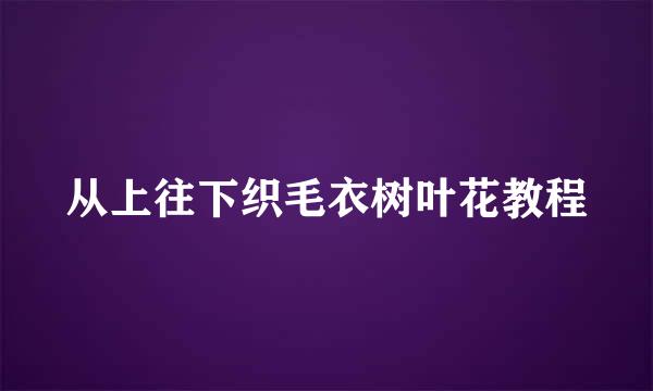 从上往下织毛衣树叶花教程