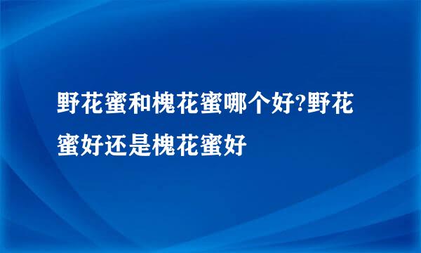 野花蜜和槐花蜜哪个好?野花蜜好还是槐花蜜好