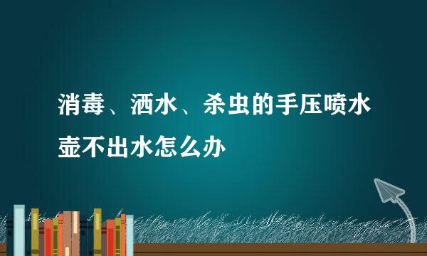 消毒、洒水、杀虫的手压喷水壶不出水怎么办