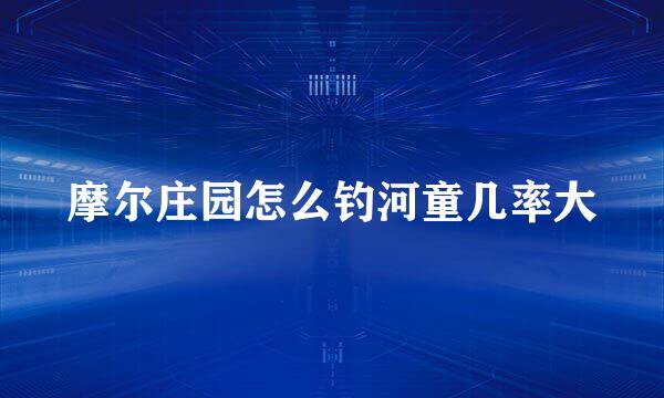 摩尔庄园怎么钓河童几率大