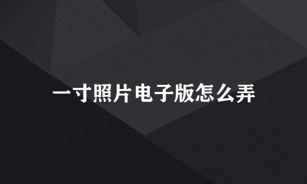 一寸照片电子版怎么弄