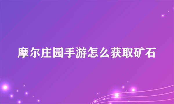 摩尔庄园手游怎么获取矿石