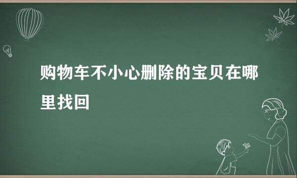 购物车不小心删除的宝贝在哪里找回