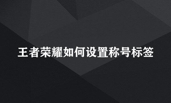 王者荣耀如何设置称号标签