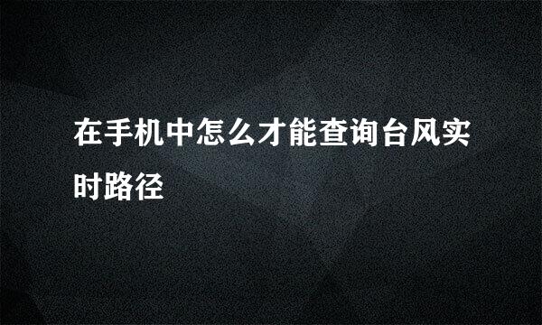 在手机中怎么才能查询台风实时路径