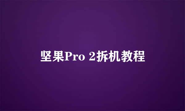 坚果Pro 2拆机教程
