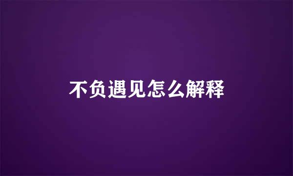 不负遇见怎么解释