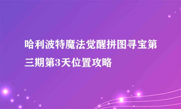 哈利波特魔法觉醒拼图寻宝第三期第3天位置攻略