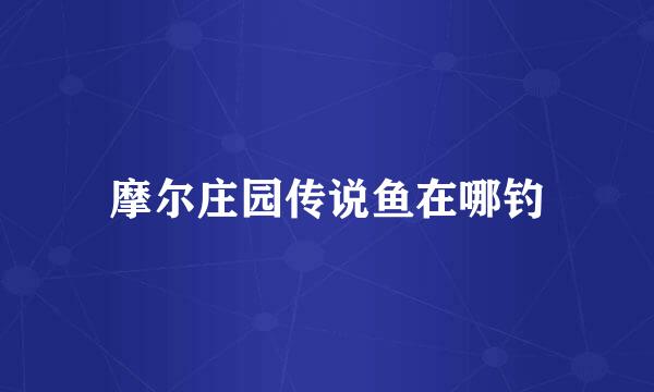 摩尔庄园传说鱼在哪钓