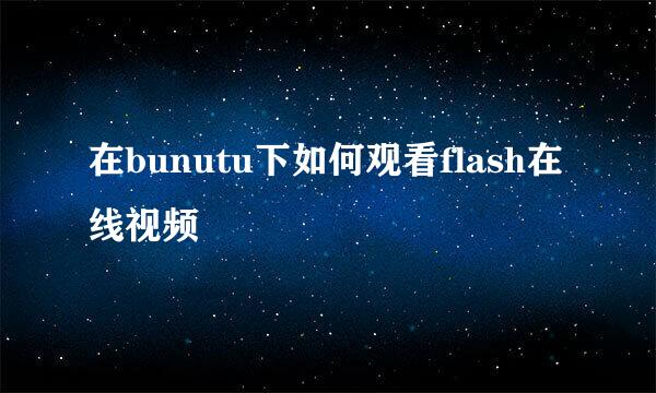 在bunutu下如何观看flash在线视频