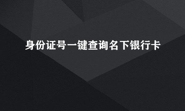 身份证号一键查询名下银行卡