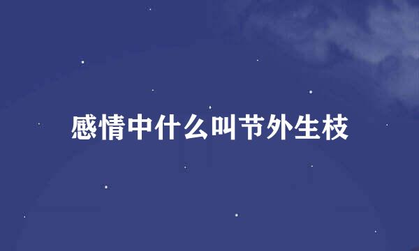 感情中什么叫节外生枝