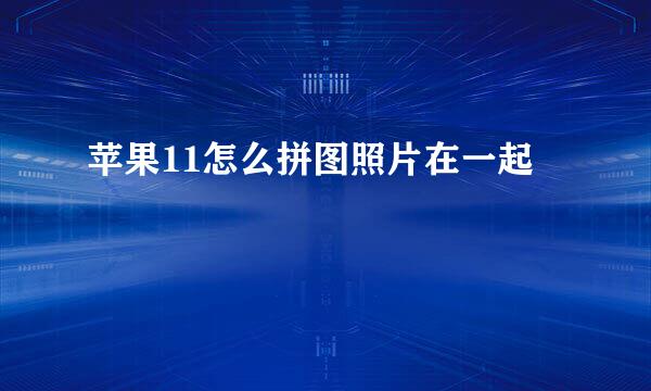 苹果11怎么拼图照片在一起