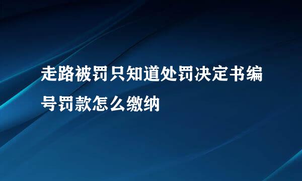 走路被罚只知道处罚决定书编号罚款怎么缴纳