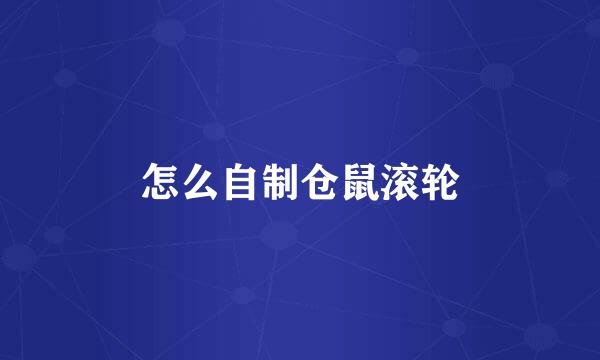 怎么自制仓鼠滚轮
