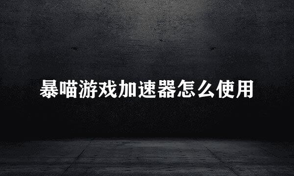 暴喵游戏加速器怎么使用