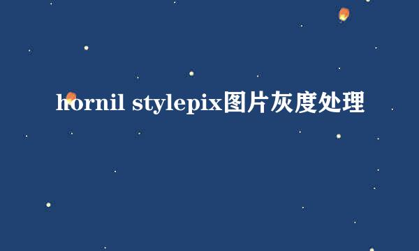 hornil stylepix图片灰度处理