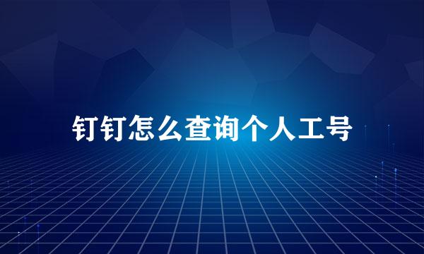 钉钉怎么查询个人工号