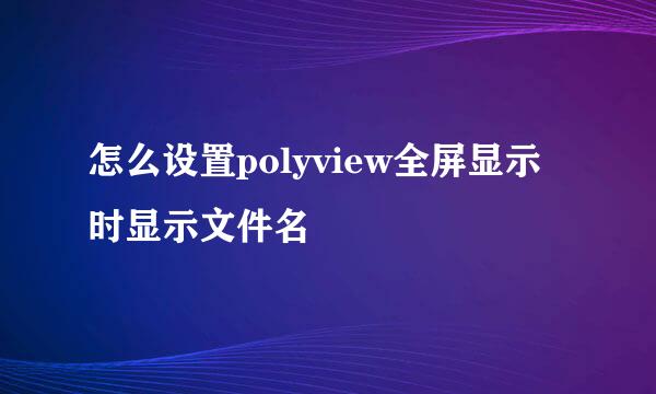怎么设置polyview全屏显示时显示文件名