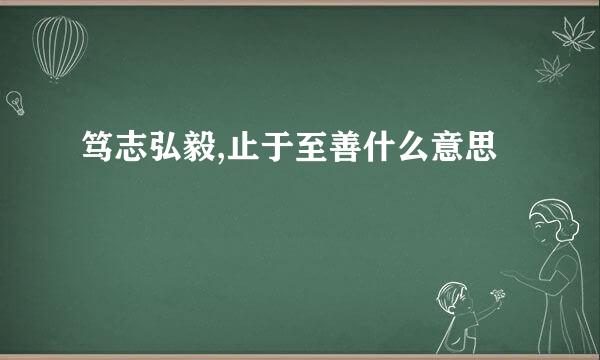 笃志弘毅,止于至善什么意思