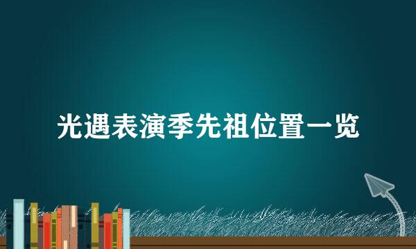 光遇表演季先祖位置一览