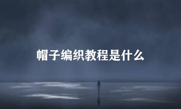 帽子编织教程是什么