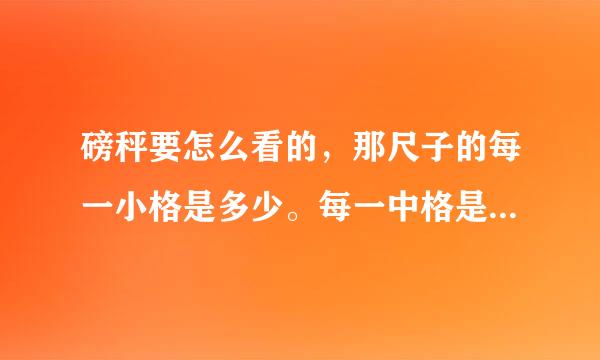 磅秤要怎么看的,那尺子的每一小格是多少。每一中格是多少每一长格是多少