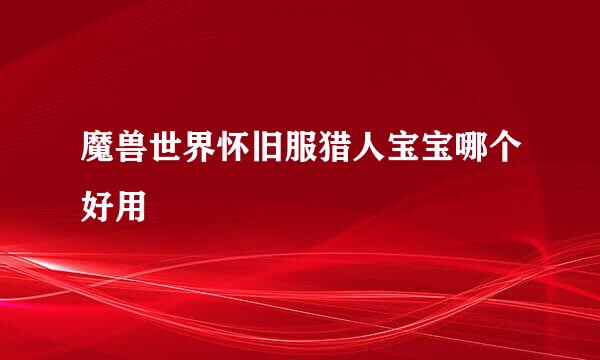魔兽世界怀旧服猎人宝宝哪个好用