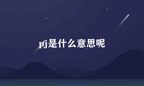 pj是什么意思呢