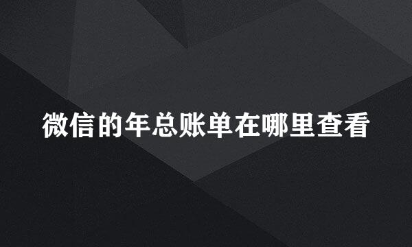 微信的年总账单在哪里查看
