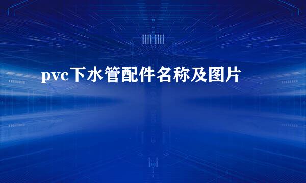 pvc下水管配件名称及图片