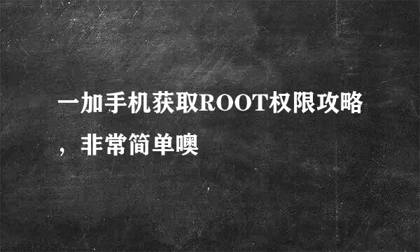 一加手机获取ROOT权限攻略，非常简单噢