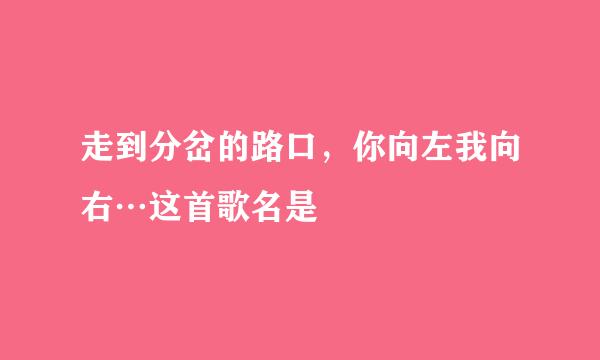 走到分岔的路口，你向左我向右…这首歌名是