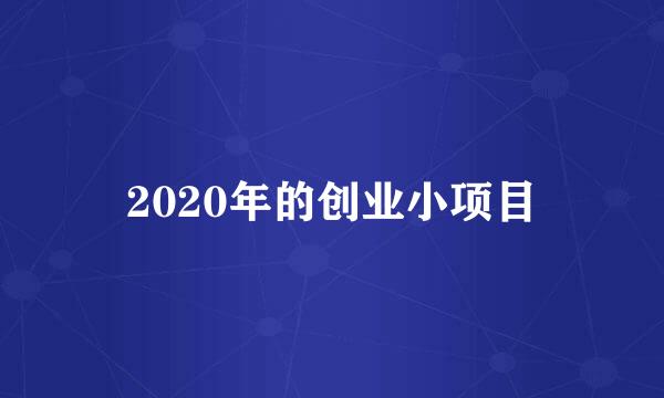 2020年的创业小项目