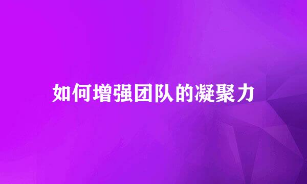 如何增强团队的凝聚力