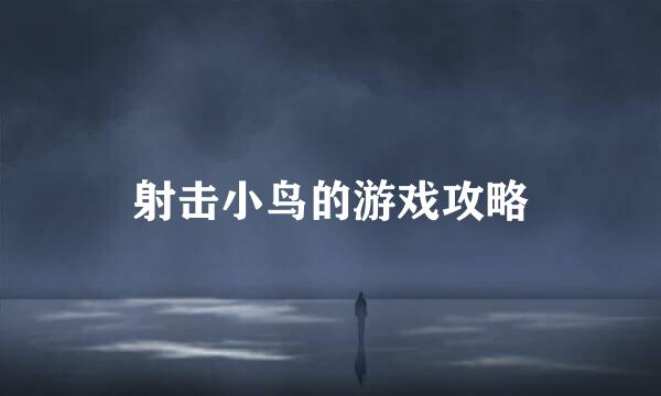 射击小鸟的游戏攻略
