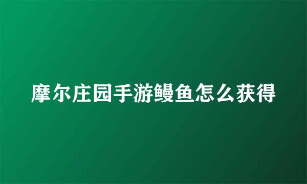 摩尔庄园手游鳗鱼怎么获得