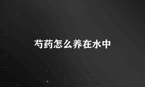 芍药怎么养在水中