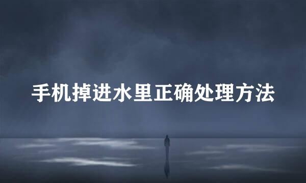 手机掉进水里正确处理方法