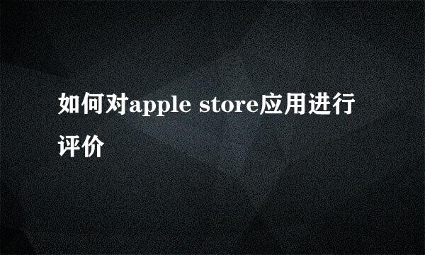 如何对apple store应用进行评价