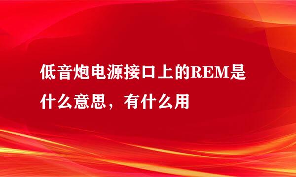 低音炮电源接口上的REM是什么意思，有什么用