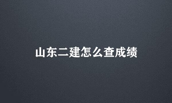 山东二建怎么查成绩
