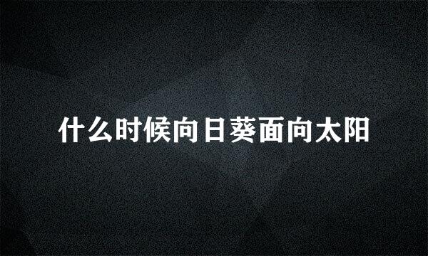 什么时候向日葵面向太阳