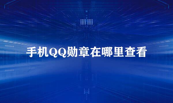 手机QQ勋章在哪里查看